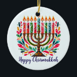 Adorno De Cerámica Festival de Luces de Hanukkah<br><div class="desc">¡Brilla tu celebración de Hanukkah con nuestra exclusiva colección del Festival de las Luces! Descubra las hermosas tarjetas Hanukkah, ropa acogedora y festiva y una decoración elegante para darle calidez a cada noche de vacaciones. Perfecto para regalar o realzar su propia celebración, nuestra colección capta el espíritu de Hanukkah con...</div>