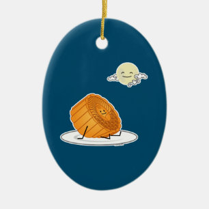 Adorno De Cerámica Festival de Mediados de Otoño La tarta lunar de la