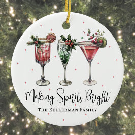 Adorno De Cerámica Festive Making Spirits Bright Christmas