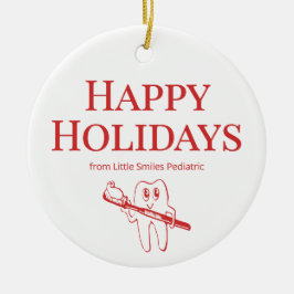 Adorno De Cerámica Festive Pediatric Clinic Logo Ornament