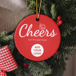 Adorno De Cerámica  Festive Red Logo Ornament for Beauty Brands