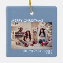 Festividad azul moderna foto Feliz Navidad