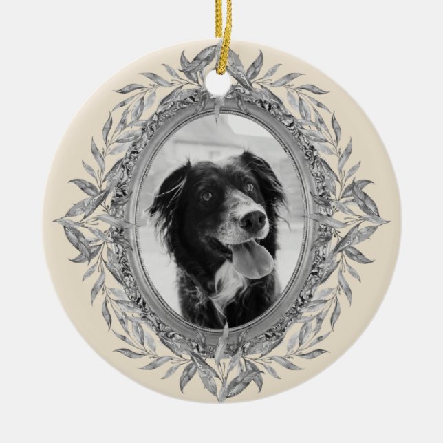 Adorno De Cerámica Festividad de fotos de marco plateado de vacacione (Frente)