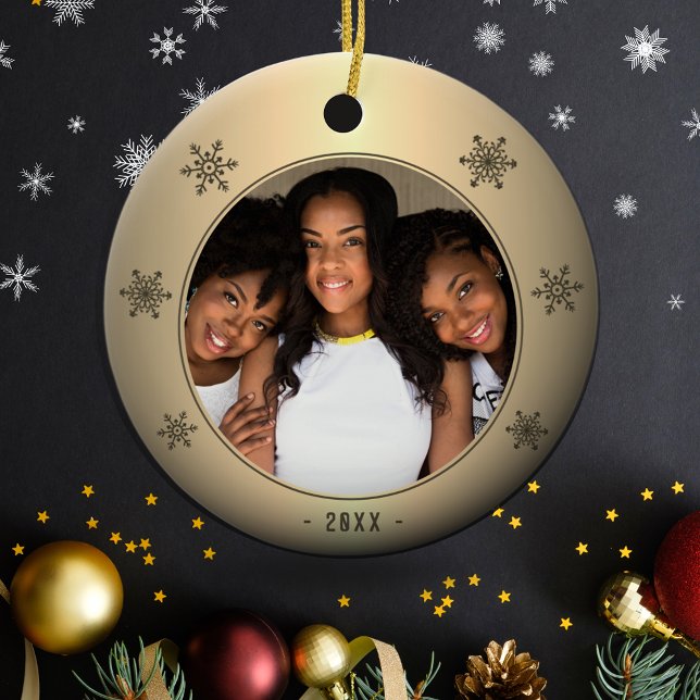 Adorno De Cerámica Festividad de la familia de copos de nieve con met (Subido por el creador)