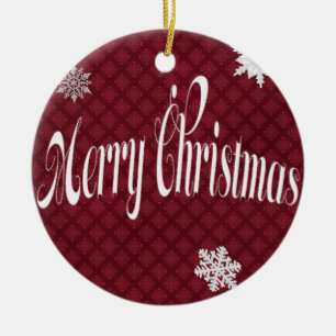 Adorno De Cerámica Festividad de la Feliz Navidad Roja Embellecida De