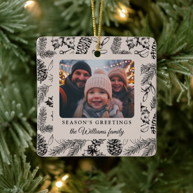 Adorno De Cerámica Festividad de la foto de Pine Cone Holiday (Árbol)