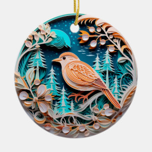 Adorno De Cerámica Festividad de los Navidades de los países de aves