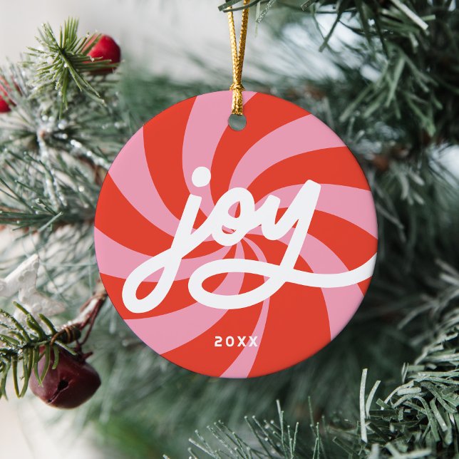 Adorno De Cerámica Festividad de los Navidades rojos rosados retro Mo (Subido por el creador)