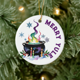 Adorno De Cerámica Festividad de Merry Yule Testigos Cauldron vacacio