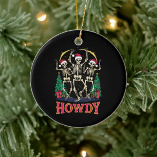 Adorno De Cerámica Festividad de Navidades divertidos de Howdy Dancin