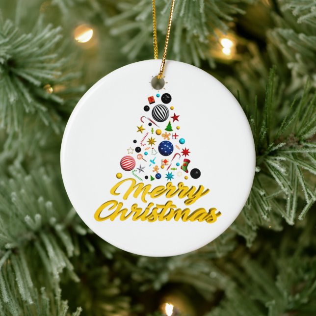 Adorno De Cerámica Festividad de Navidades hermosos en 3D (Árbol)