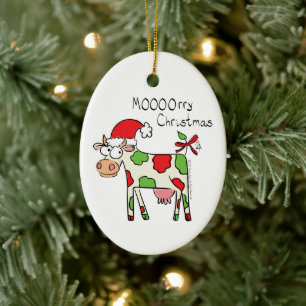 Adorno De Cerámica Festividad de Navidades Personalizados de vacas di