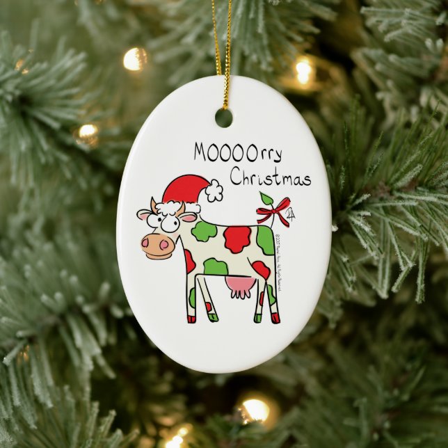 Adorno De Cerámica Festividad de Navidades Personalizados de vacas di (Árbol)