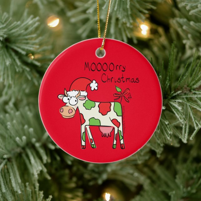 Adorno De Cerámica Festividad de Navidades Personalizados de vacas di (Árbol)