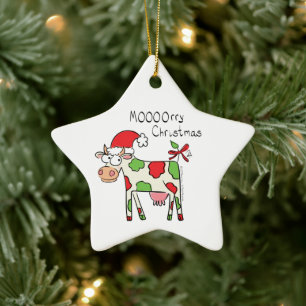 Adorno De Cerámica Festividad de Navidades Personalizados de vacas di