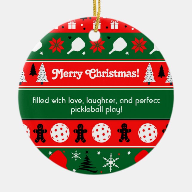 Adorno De Cerámica Festividad de Pickleball (Frente)