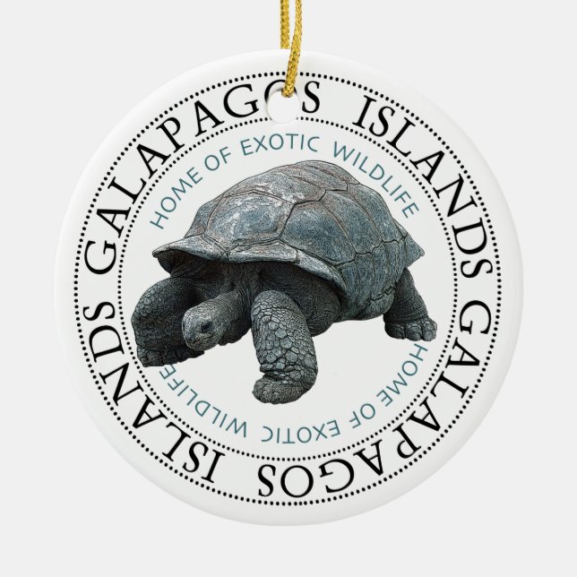 Adorno De Cerámica Festividad De Tortuga En Las Islas Galápagos (Frente)