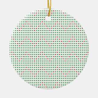 Adorno De Cerámica Festividad del patrón de puntos del zigzag verde r