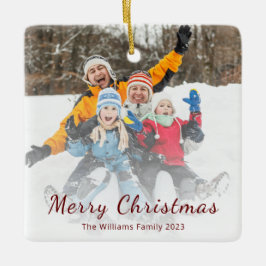 Adorno De Cerámica Festividad fotográfica familiar de Navidades moder