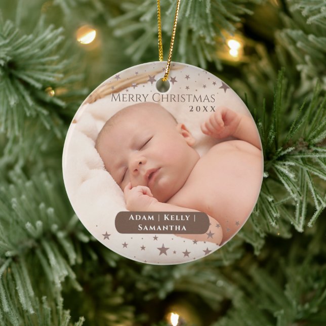 Adorno De Cerámica Festividad fotográfica personalizada de Navidades  (Árbol)