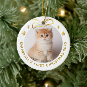 Adorno De Cerámica Festividad fotográfica personalizada para Navidade