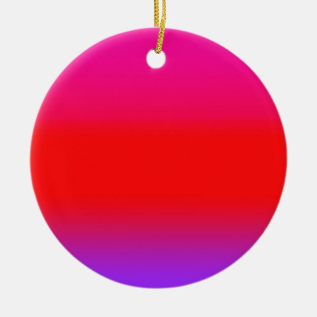 Adorno De Cerámica Festividad Magenta Rojo Morado Ombre (Frente)