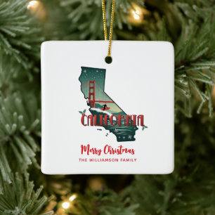 Adorno De Cerámica Festividad navideña del estado de California