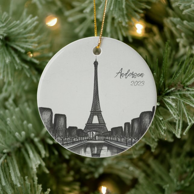 Adorno De Cerámica Festividad personalizada de los Navidades de París (Árbol)