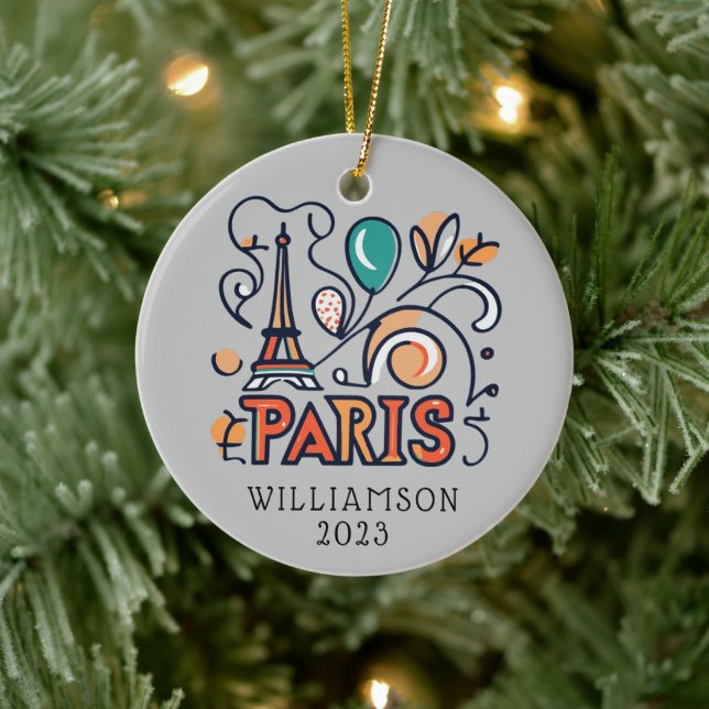 Adorno De Cerámica Festividad personalizada de los Navidades de París (Árbol)