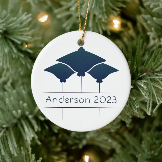 Adorno De Cerámica Festividad personalizada de Navidades de Manta Ray (Árbol)