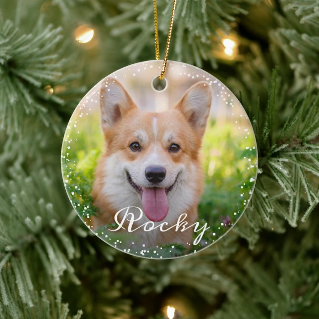 Adorno De Cerámica Festividad personalizada de perros Mascotas de fot (Árbol)