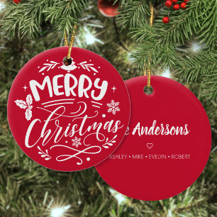 Adorno De Cerámica Festividad Personalizado navideño