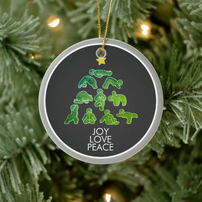 Adorno De Cerámica Festividades de los Navidades del yoga Gingerbread (Árbol)
