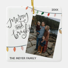 Adorno De Cerámica Festividades de Navidades merry y brillantes Foto