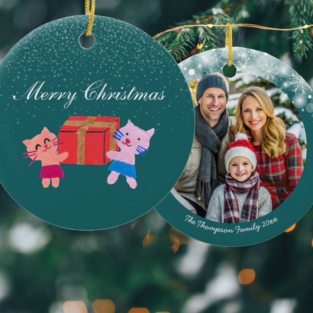 Adorno De Cerámica Festividades gatos con caja de regalo Navidades ve (Subido por el creador)