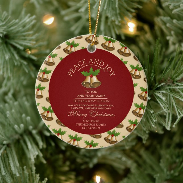 Adorno De Cerámica Festividades Mistletoe Bells, Navidades Foto (Árbol)