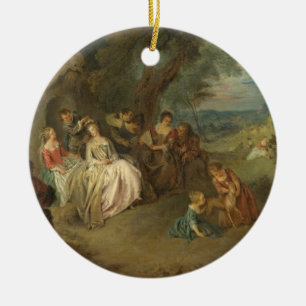 Adorno De Cerámica Fête Champêtre, C. 1730 (aceite en lona)