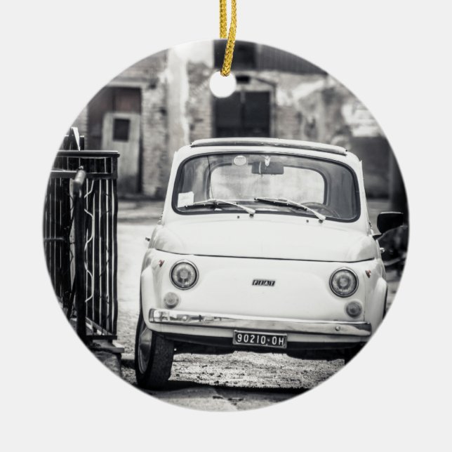 Adorno De Cerámica Fiat 500, Cinquecento en Italia (Frente)