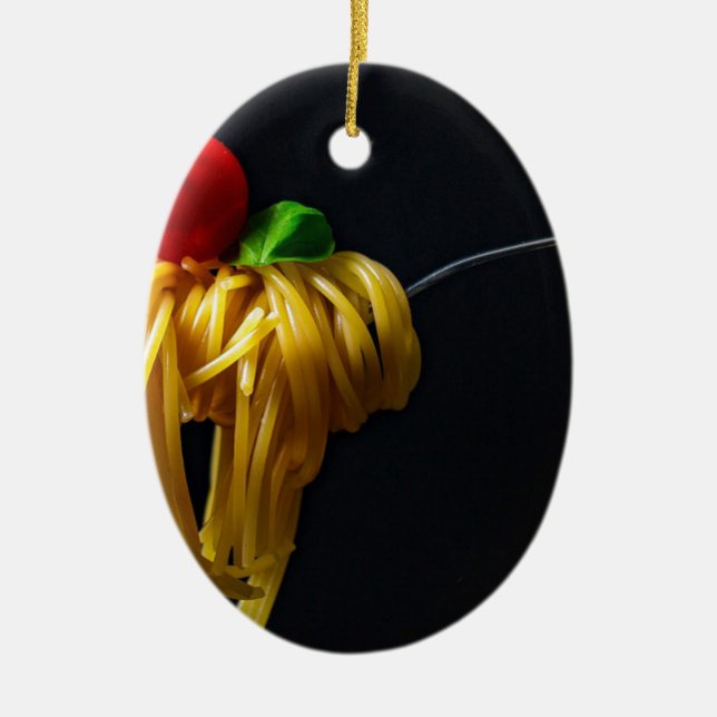 Adorno De Cerámica Fideos de Tomate Pasta Italiano (Frente)