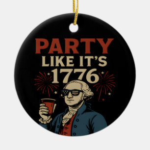 Adorno De Cerámica Fiesta como si fuera 1776 divertido Desi de la beb