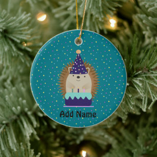 Adorno De Cerámica Fiesta Cute Hedgehog