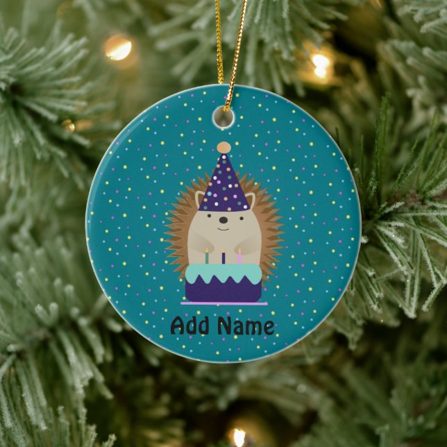 Adorno De Cerámica Fiesta Cute Hedgehog (Árbol)