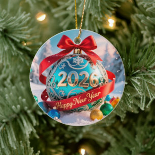 Adorno De Cerámica Fiesta de Año Nuevo 2026