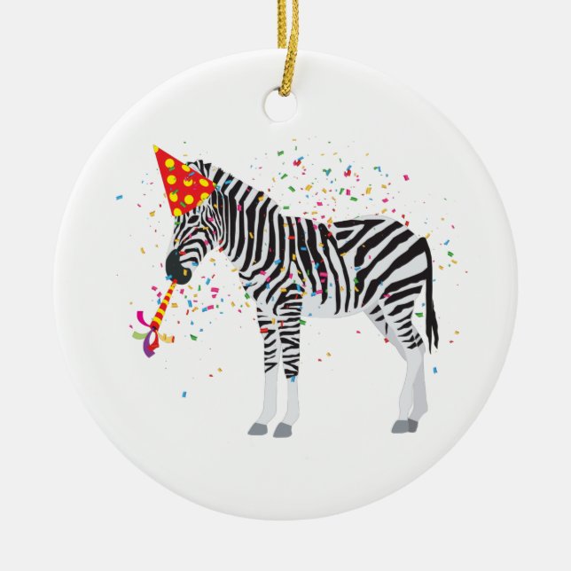 Adorno De Cerámica Fiesta de cebra - Animales que tienen un Fiesta (Frente)