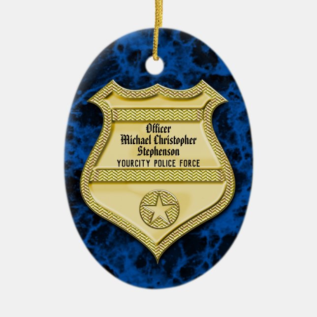 Adorno De Cerámica Fiesta de Graduación/Jubilación de la Policía de M (Frente)