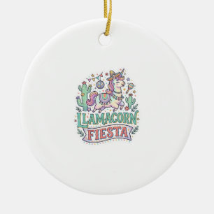 Adorno De Cerámica Fiesta de Llamacornio Unicornio Vector Premium Art