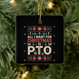Adorno De Cerámica Fiesta de Navidad fea de la oficina PTO compañero