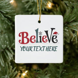 Adorno De Cerámica Fiesta de Navidad Personalizada Familia Believe