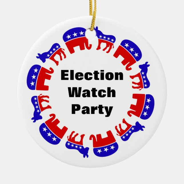 Adorno De Cerámica Fiesta de observación electoral (Frente)