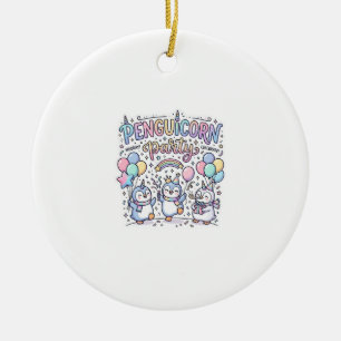 Adorno De Cerámica Fiesta de Penguicornio Unicornio Vector Premium Ve